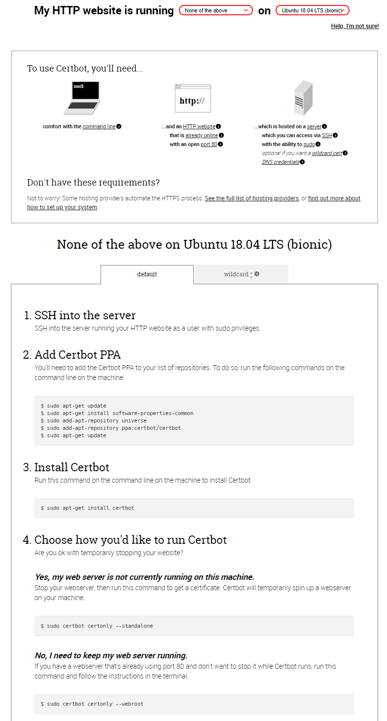 Setting up HTTPS for your blog or web application with certbot